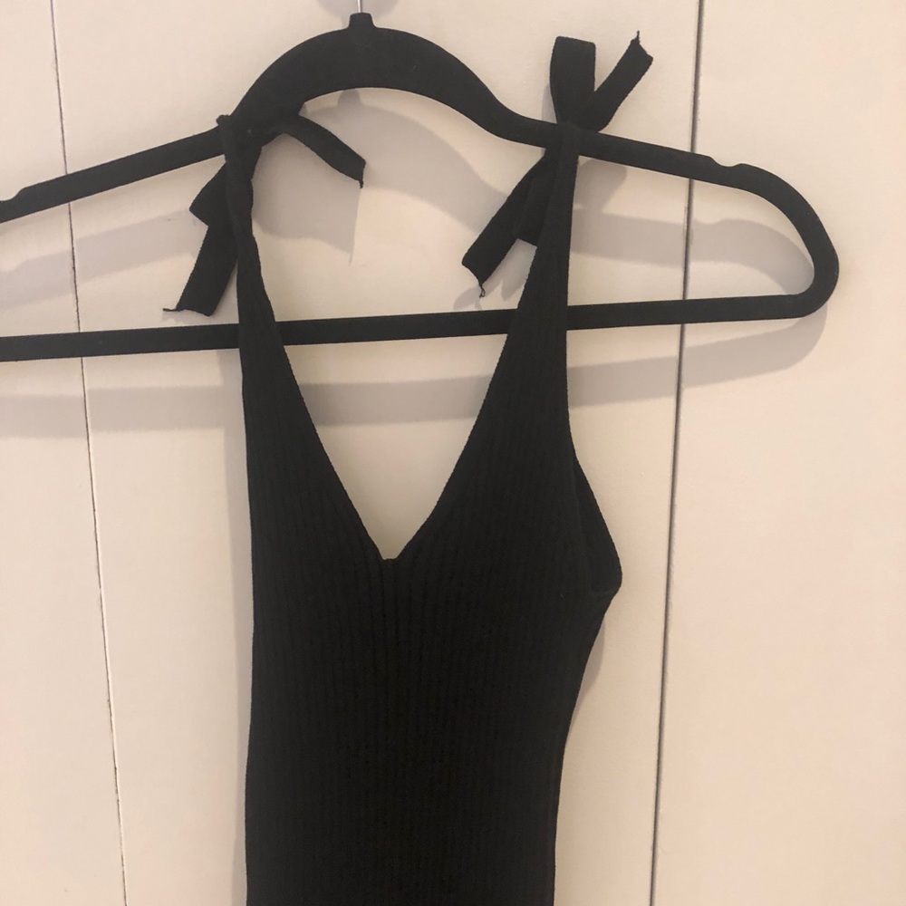 Black Ribbed Dress - Picture 3 of 3